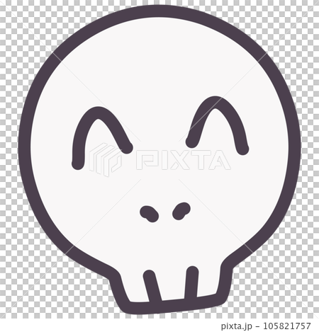 Illustration of a simple deformed cute skull 105821757