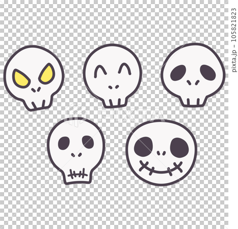 Simple deformed skull illustration set 105821823