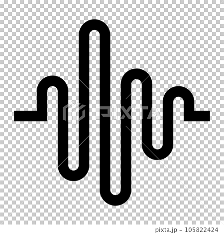 代表音樂、波形的填充樣式圖標 105822424