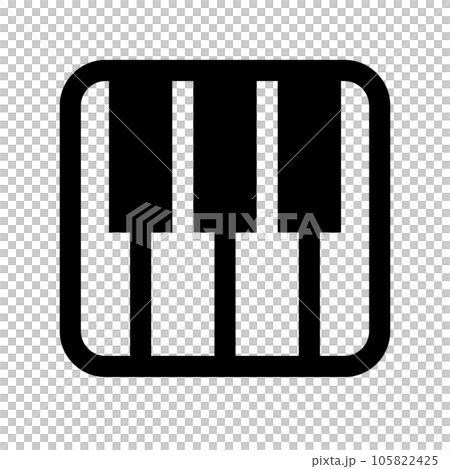 代表音樂、鍵盤和鋼琴的填充風格圖標 105822425
