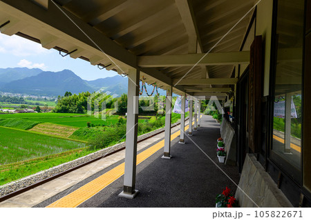 駅構内風景 阿蘇下田城駅(あそしもだじょうえき)周辺風景「南阿蘇鉄道 全線開通・運航再開」 駅構内風景 阿蘇下田城駅(あそしもだじょうえき)周辺風景「南阿蘇鉄道 全線開通・運航再開」 105822671