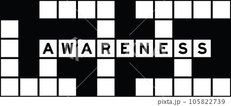 Alphabet letter in word awareness on crossword puzzle background 105822739