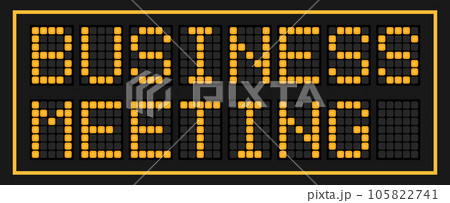 Orange color led banner in word business meeting on black background 105822741