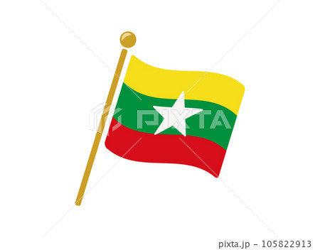 ミャンマーの国旗アイコン ベクターイラスト 105822913