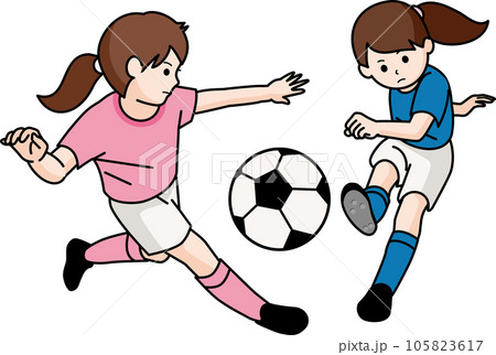 サッカーをする女の子 105823617