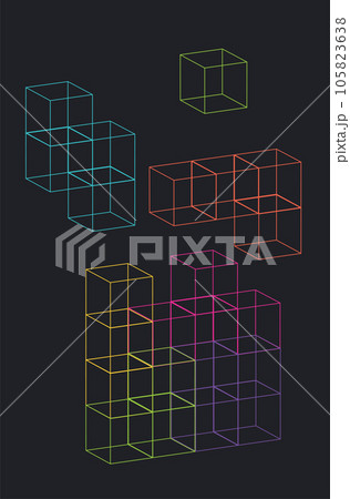 Outlined colorful bricks Outlined colorful bricks 105823638