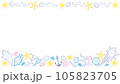 夏の海をイメージした貝殻のフレーム 105823705