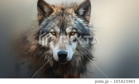 The wolf face on isolated background 105823965