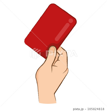 hand holding a red card 105824818