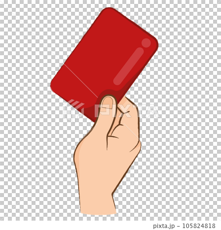 hand holding a red card 105824818