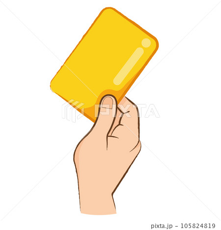 hand holding a  yellow card 105824819