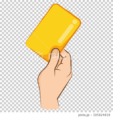 hand holding a  yellow card 105824819
