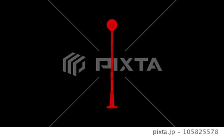 3D street lamp on black bg. Object dissolved red flickering particles. Business backdrop. Science concept. Abstract bg title, presentation. Holographic screensaver. 3D animation 3D street lamp on black bg. Object dissolved red flickering particles. Business backdrop. Science concept. Abstract bg title, presentation. Holographic screensaver. 3D animation 105825578