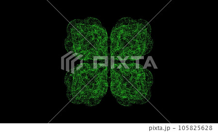3D abstract flower on black bg. Object dissolved green flickering particles. Business backdrop. Science concept. Abstract bg title, presentation. Holographic screensaver. 3D animation 3D abstract flower on black bg. Object dissolved green flickering particles. Business backdrop. Science concept. Abstract bg title, presentation. Holographic screensaver. 3D animation 105825628