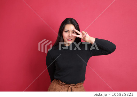 Woman in Red 105825823