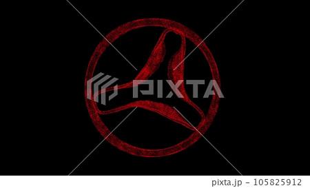 Round abstract decoration hologram wireframe in motion. Nice 3D Rendering 105825912