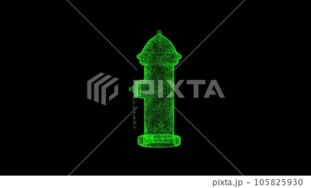Fire hydrant hologram wireframe in motion. Nice 3D Rendering Fire hydrant hologram wireframe in motion. Nice 3D Rendering 105825930