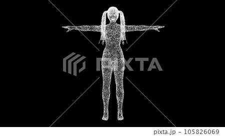 3D Nude naked hentai girl with pigtails on...のイラスト素材 [105826069] - PIXTA