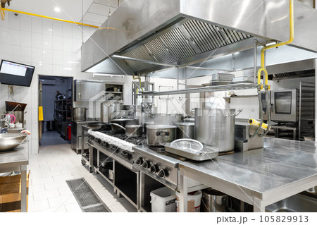 Kitchen appliances in professional kitchen in a modern restaurant 105829913