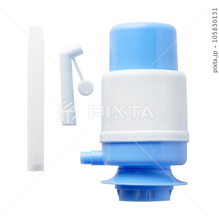Manual water pump for water cooler isolated on white background Manual water pump for water cooler isolated on white background 105830131