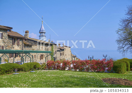 A landscape around Yvoire village on a sunny day, France 105834313
