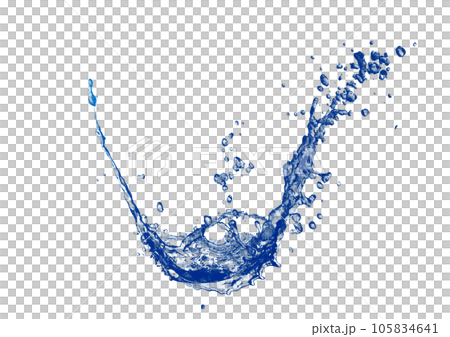 青い水しぶきのイラスト 105834641