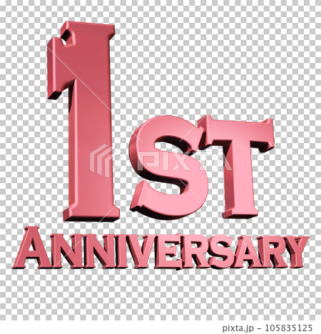 三維（3D）人物“1st Anniversary/一周年紀念日”紅、紅 105835125