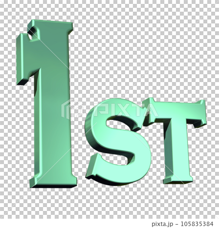 三維（3D）字母“第一/第一”綠色，綠色 105835384