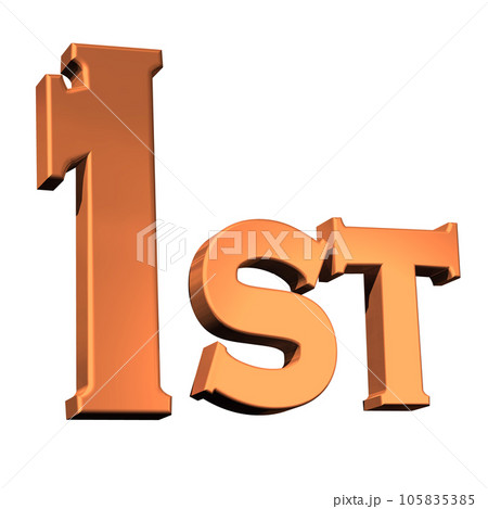 立体（3D）文字「1st /ファースト」オレンジ,橙のイラスト素材 [105835385] - PIXTA