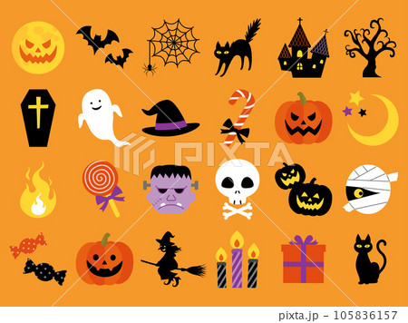 ハロウィンのアイコンセット ハロウィンのアイコンセット 105836157