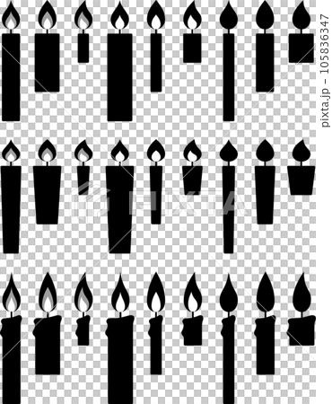 Vector illustration set of monochrome candles 105836347