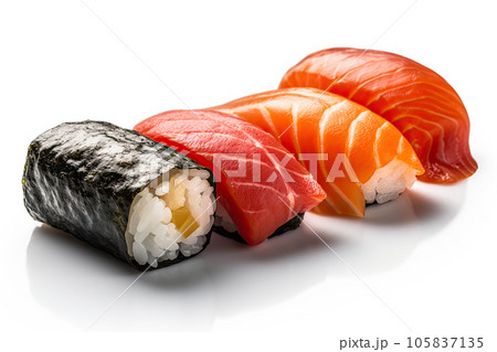 Shusi Various Styles On Isolated White Background 105837135