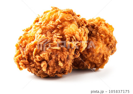Fried Chicken On Isolated White Background-2 105837175