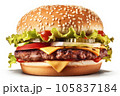 Hamburger On Isolated White Background 105837184