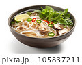 Pho (Vietnamese noodle soup) On Isolated White Background 105837211