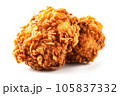 Fried Chicken On Isolated White Background 105837332