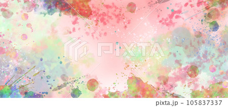 水彩絵の具が飛び散る抽象的な背景イラスト 水彩絵の具が飛び散る抽象的な背景イラスト 105837337