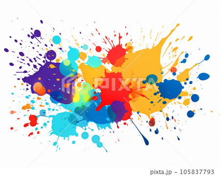 カラフルなインクが飛び散る generative ai 105837793