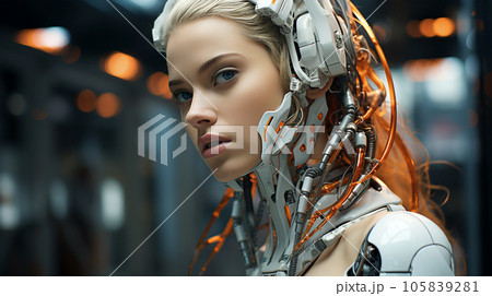 Photo of a dog wearing a jacket in trending colors, neon and cyberpunk, concept for a veterinary clinic Photo of a dog wearing a jacket in trending colors, neon and cyberpunk, concept for a veterinary clinic 105839281