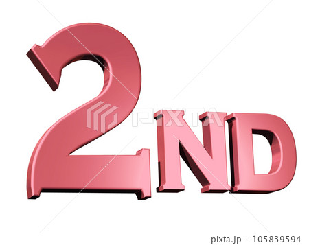 立体（3D）文字「2nd /セカンド」レッド,赤のイラスト素材 [105839594] - PIXTA
