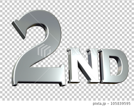 立体（3D）文字「2nd /セカンド」シルバー,銀のイラスト素材 [105839595] PIXTA