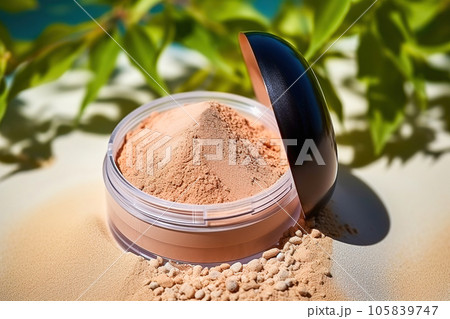 Scattered powder in a box. Scattered powder in a box. 105839747