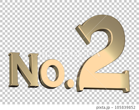 2, No.2, CG, 3D, solid, clipping, gold, gold 105839852