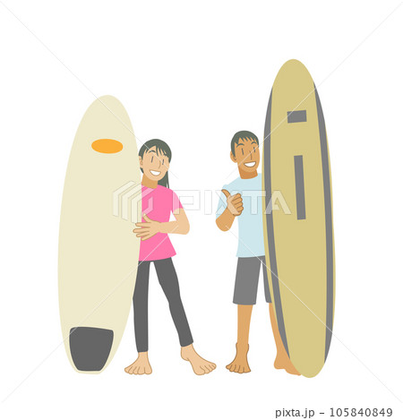 サーフボードを持つ女性 105840849