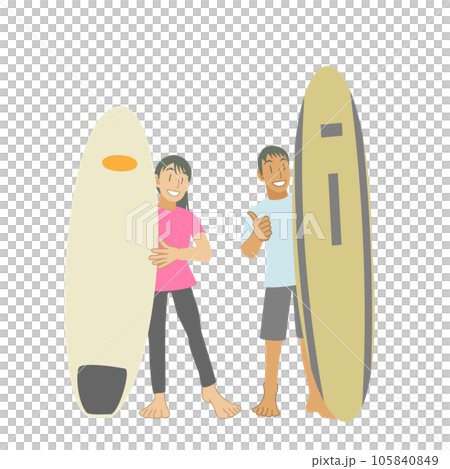 サーフボードを持つ女性 105840849