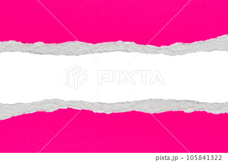 Pink ripped paper torn edges strips isolated on white background Pink ripped paper torn edges strips isolated on white background 105841322