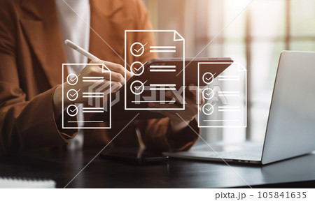 Online business contract Electronic signature, e-signing, digital document management, paperless office , working touch screen tablet. Online business contract Electronic signature, e-signing, digital document management, paperless office , working touch screen tablet. 105841635