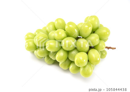 Shine muscat grape isolated on white background. Japanese fruit. Shine muscat grape isolated on white background. Japanese fruit. 105844438