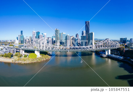 Story Bridge and Brisbane Skyline in Australia 105847551