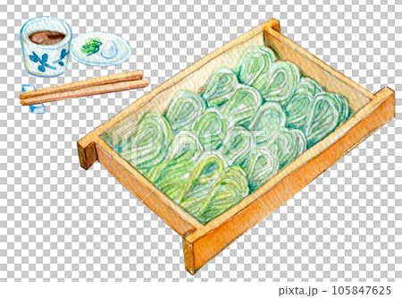 Watercolor illustration Hegisoba Niigata gourmet 105847625